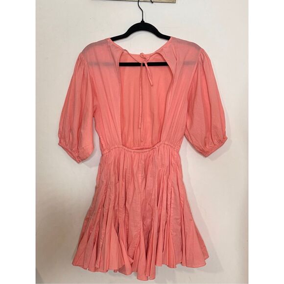 RHODE Molly Open-Back Godet Dress Pink Peach Small - Picture 5 of 8